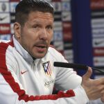 Simeone, en rueda de prensa.