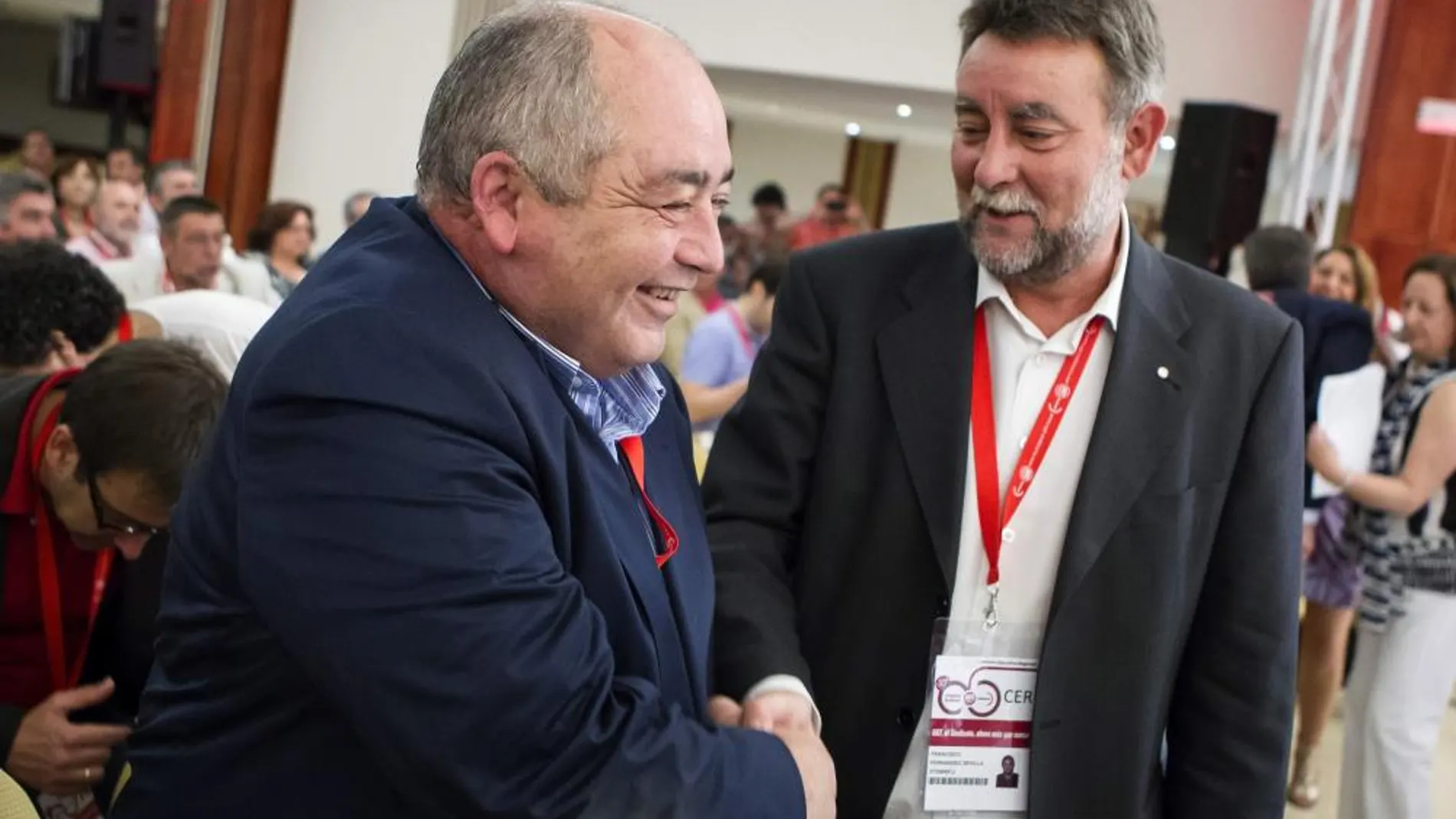 Los exsecretarios de UGT-Andalucía, Manuel Pastrana (i), y Francisco Fernández en una imagen de archivo