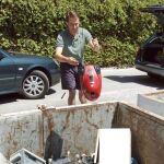 Un punto limpio de reciclaje de electrodomésticos