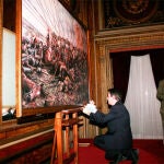 Firma del pintor en el Palacio de Capitanía