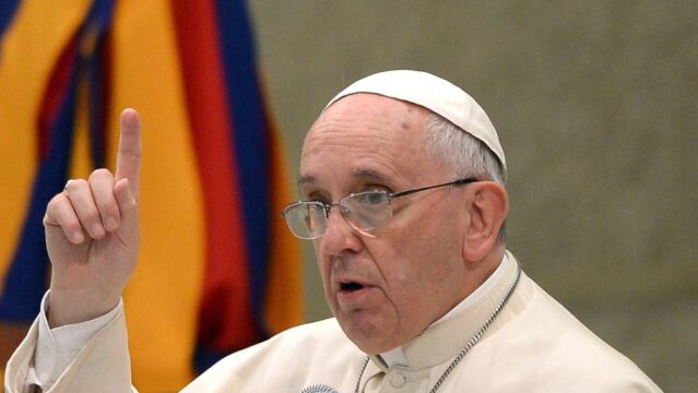 El Papa Francisco durante su encuentro con la Asociación de Médicos Católicos italianos.
