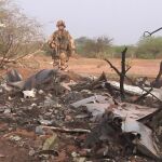Imagen de los restos del avión.
