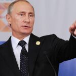 Vladimir Putin durante una rueda de prensa en la Cumbre del G20 en Brisbane.