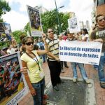 Periodistas venezolanos se manifestaron en 2009 contra la persecución chavista