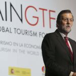El presidente del Gobierno, Mariano Rajoy, en su intervención en el foro internacional sobre el sector turístico "Spain Global Tourism Fórum"