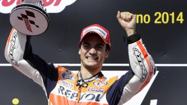 Dani Pedrosa celebra su victoria en Brno
