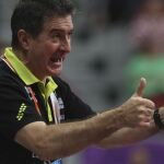 Manolo Cadenas, durante el partido ante Eslovenia.