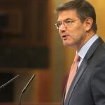 El ministro de Justicia, Rafael Catalá, hoy en el Congreso de los Diputados