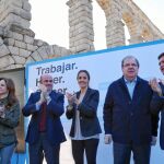 Silvia Clemente, Luis de Guindos, Raquel Fernández, Juan Vicente Herrera y Francisco Vázquez, en Segovia