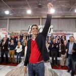 El secretario general del PSOE Pedro Sánchez durante la presentación de candidaturas autonómicas y municipales de la Región de Murcia