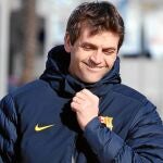 Tito Vilanova dirigió sonriente la sesión del Barcelona antes del partido que le enfrenta esta noche contra el Málaga de Pellegrini