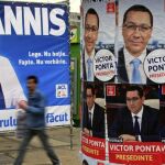 Carteles electorales en Rumania.
