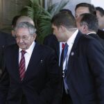 Raúl Castro, a su llegada a la cumbre