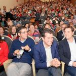 Luis Tudanca junto a Madina, Daniel de la Rosa y Nuria Barrio, en Burgos