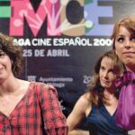 La directora Mar Coll (a la izquierda), junto a Philippine Leroy-Beaulieu y Naussica Bonnín, ayer en Málaga