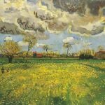 Fotografía facilitada por la Fontation Socindec, de la obra "Paisaje bajo un cielo agitado", 1889, de Vincent Van Gogh, que forma parte de la exposición "Impresionismo y aire libre. De Corot a Van Gogh"que se exhibirá en el Museo Thyssen a partir del 5 de febrero. EFE