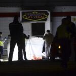 Miembros de la polic&iacute;a en el lugar del suceso