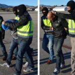 Imagen de la llegada a Madrid de los cuatro yihadistas detenidos en Ceuta.