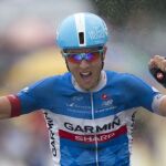 Ramunas Navardauskas celebra su victoria.
