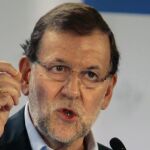 El presidente del Gobierno, Mariano Rajoy, interviene durante la clausura de la interparlamentaria del PP en Guadalajara.