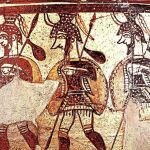 Entre soldados. Crátera de los guerreros, hallada en Micenas