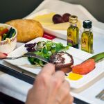 Comida a bordo de un avión