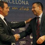 Josep María Bartomeu, el día que Rosell le dio el relevo tras su dimisión irrevocable