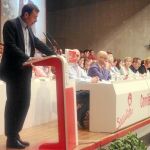 En su media hora de discurso, Gómez eludió hablar del sistema de votación escogido en Madrid