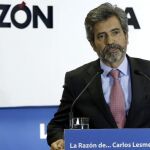 El presidente del Tribunal Supremo y del Consejo General del Poder Judicial, Carlos Lesmes, durante su intervención en el encuentro 'La Razón de Carlos Lesmes'