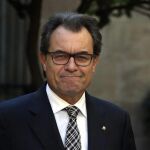 El presidente de la Generalitat, Artur Mas, a su llegada a la reunión del gobierno catalán celebrada esta mañana