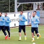 Imagen del entrenamiento de este domingo en el Cerro del Espino