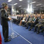 Lesmes, en un momento del encuentro en la sede de LA RAZÓN