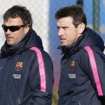 Juan Carlos Unzué, en su etapa como entrenador ayudante de Luis Enrique en el Barça