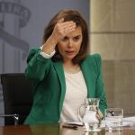 Soraya Sáenz de Santamaría durante la rueda de prensa tras el Consejo de Ministros