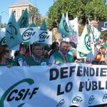 Miembros del sindicato CSIF, en una de sus últimas manifestaciones