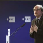 El candidato socialista a la Comunidad de Madrid, Ángel Gabilondo, durante su intervención
