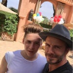 Selfie con su hijo Brooklyn