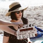 La actriz durante el rodaje del videoclip en Ibiza