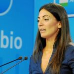 Rosario Soto, portavoz del PP-A, ayer en la sede de regional de los populares andaluces
