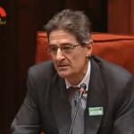 El ex directivo de Ferrovial Pedro Buenaventura durante su comparecencia en el Parlamento catalán
