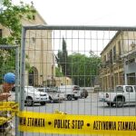 Iglesia franciscana en Nicosia, protegida por los Cascos Azules en espera de la visita papal.