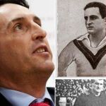 Unai Emery, con su abuelo Antonio, y su padre Juan. Ambos jugaron de portero