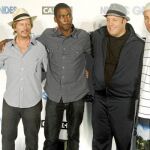 De izda. a dcha., David Spade, Chris Rock, Kevin James y Adam Sandler, ayer en Mallorca