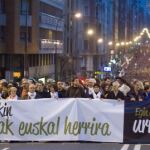 Miles de personas en una manifestación a favor de los presos de ETA como la convocada el sábado en Bilbao