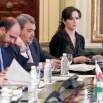Silvia Clemente, en la reunión, junto a los consejeros de Extremadura, Castilla-La Mancha y Valencia