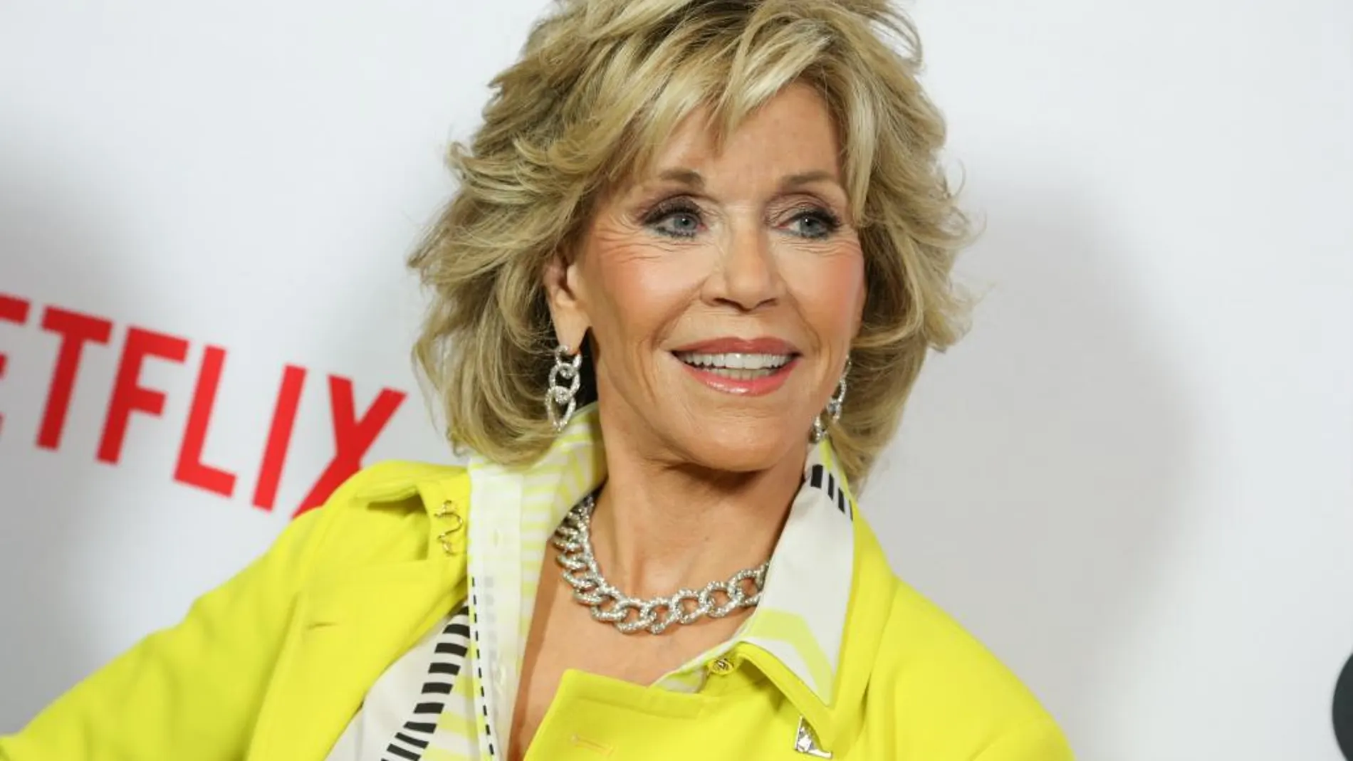 Jane Fonda durante la presentación de la serie en Los Ángeles