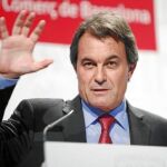 El presidente de CiU, Artur Mas, ayer en la Casa Llotja de Mar