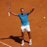 Rafa Nadal celebra su victoria de semifinales frente a Berdych
