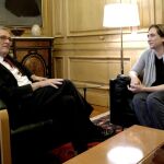 Ada Colau, durante la reunión que ha mantenido hoy Xavier Trias (CIU)