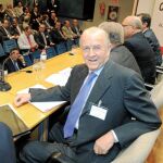 Antonio López Isturiz, Michael Schneider, Viviane Reding, Ramón Luis Valcárcel y Paul Rúbig, ayer en Bruselas